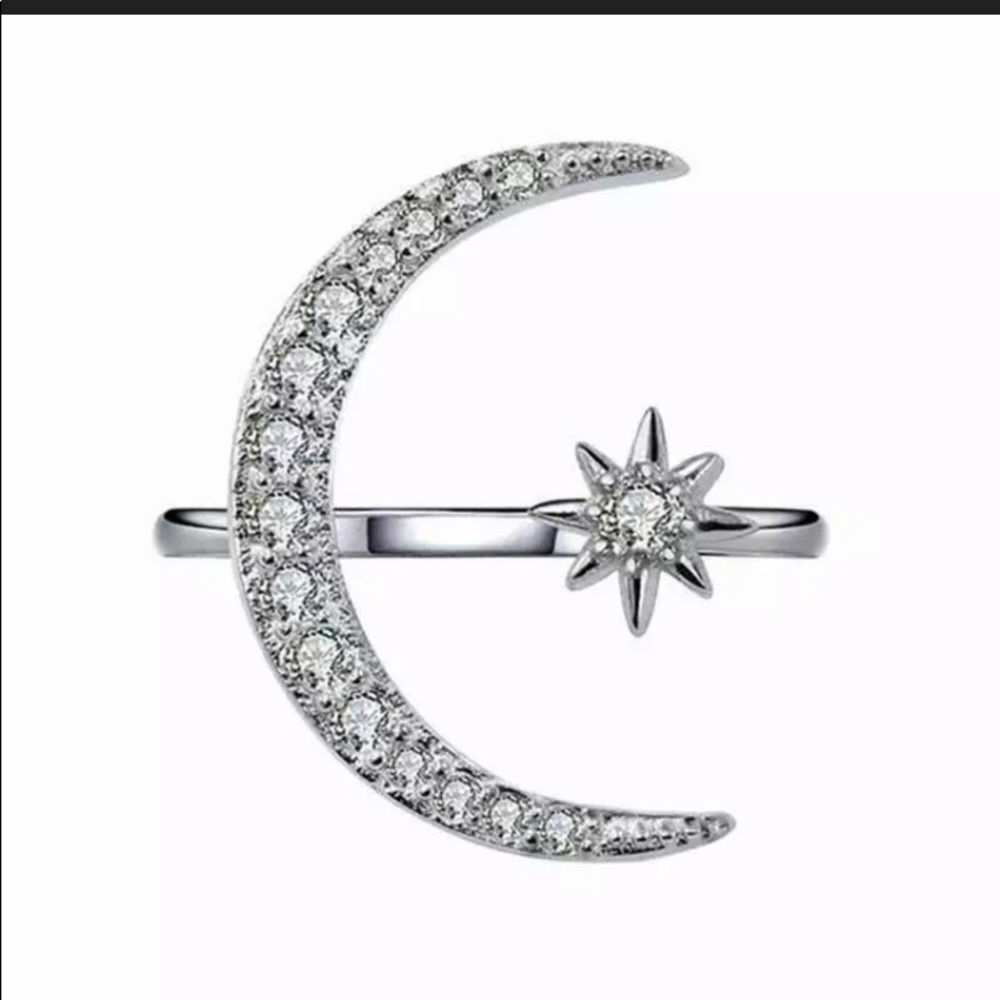 LAST 1 925 Sterling Silver & White Sapphire Ring 🌙 ⭐️ - Picture 2 of 6